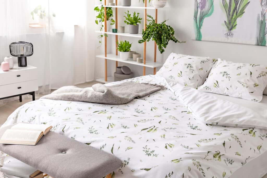 Nice bed with bedding