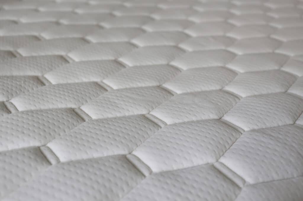 Close-up of a pillow-top mattress